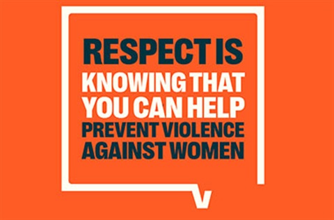 16 Days of Activism tile with the words Respect is knowing that you can help prevent violence against women