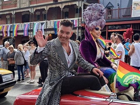 People in a car in the ChillOut parade