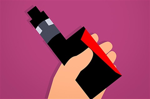 Illustration of a vape in a hand